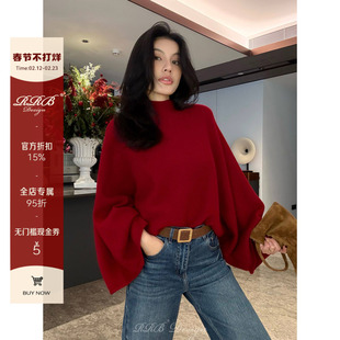 RRB Design 100%羊毛前后两穿宽松慵懒半高领斗篷坎肩毛衣