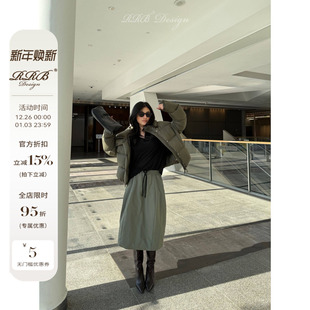 RRB 宽松显瘦松紧腰系带保暖半身裙气质伞裙中长裙 Design