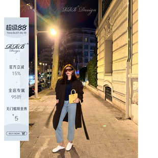 百搭复古浅色洗水牛仔裤 RRB Design 100%棉时尚 休闲显瘦法棍裤