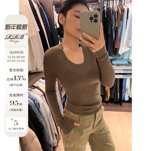 显瘦羊毛衫 RRB Design「万能搭」德国扬子纱无缝一体U领打底衫