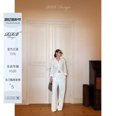 RRBDesign亚麻显瘦直筒裤