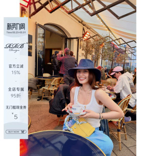 百搭高弹显瘦纯色简约吊带背心休闲无袖 修身 打底上衣 Design RRB