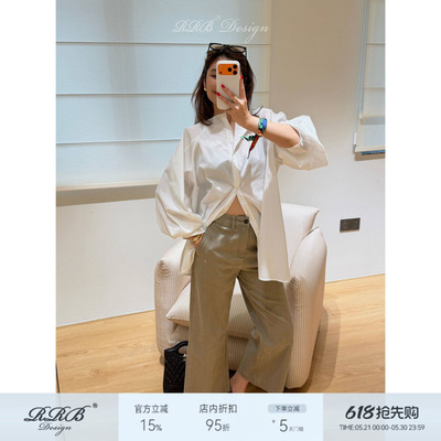 RRBDesign显瘦阔腿九分休闲裤
