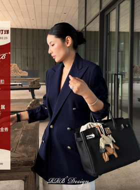 RRB Design「皇家蓝」11.5微米进口精纺羊毛时髦显瘦长袖西装外套