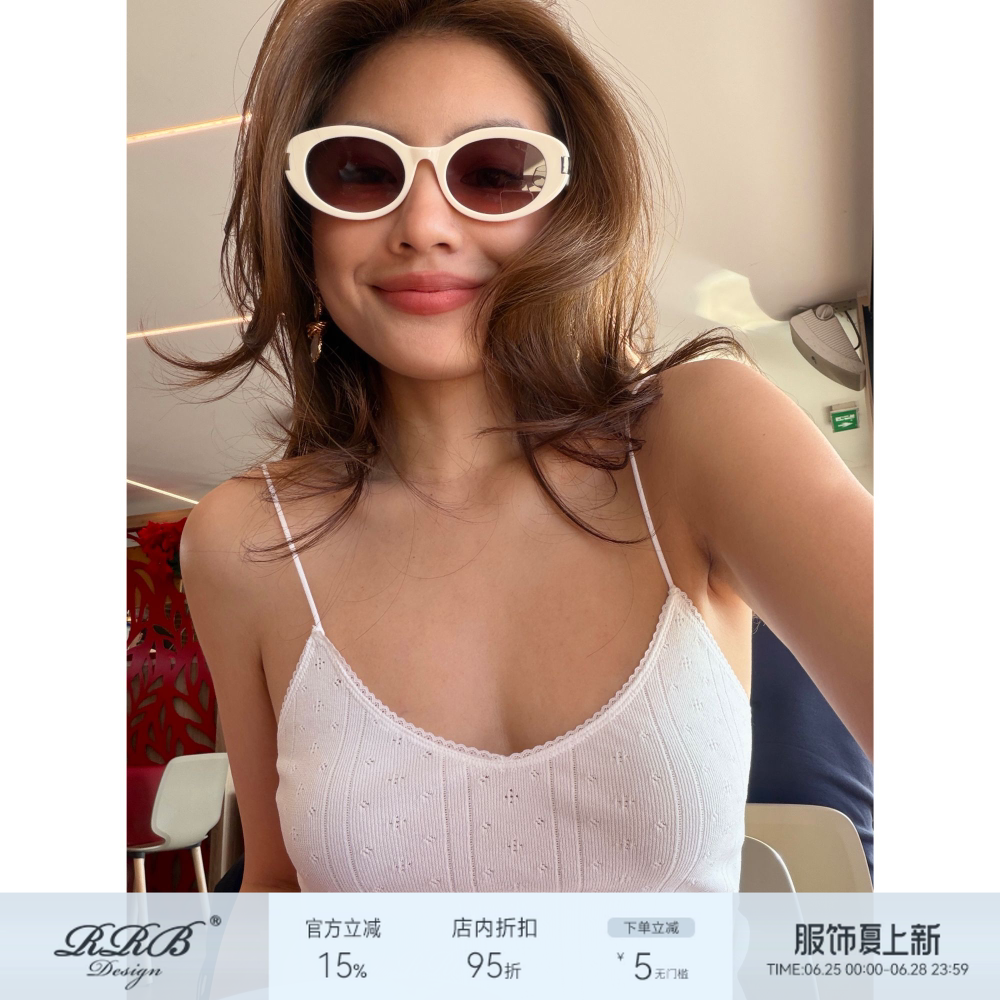 RRB修身显瘦蕾丝镂空吊带背心