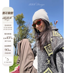 外套 复古腔调高领保暖费尔岛提花拉链开衫 RRB Design