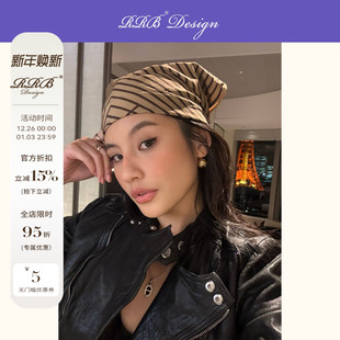 RRB 条纹丝巾方巾 Design「R系方巾」100%桑蚕丝复古气质款