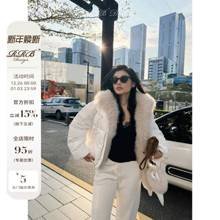 鹅绒服 宽松百搭显瘦可拆卸狐狸毛领白鹅绒保暖长袖 RRB Design