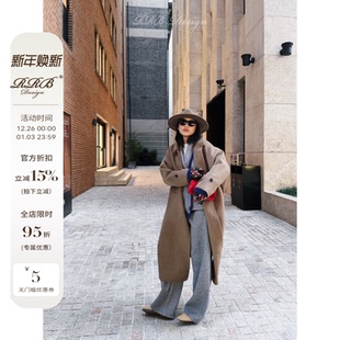 秋冬保暖大衣外套 高级绿调羊绒羊毛混纺连肩袖 RRB Design