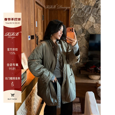 RRB Design 宽松显瘦立领90白鹅绒保暖百搭长袖白鹅绒羽绒服