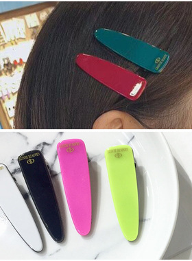 韩饰AZ饰品头饰素面果冻色炫彩三角形发卡鸭嘴夹YZJ0632