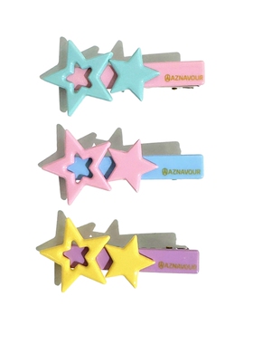 韩饰AZ饰品头饰雅致素面彩色镂空五角星鸭嘴夹YZJ0797