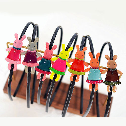 好看韩国可爱小兔子头箍醋酸发卡