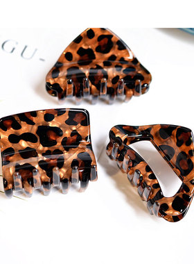 韩饰GRAINdeBEAUTE饰品头饰素面豹纹方形三角形抓卡ZQ0331