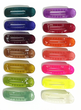 韩饰AZ饰品头饰雅致素面果冻色彩色椭圆鸭嘴夹小ZQ0266