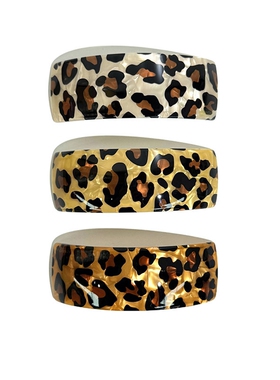 韩饰AZ饰品头饰雅致素面豹纹圆弧一字横卡弹簧卡HQ0605