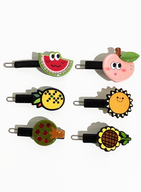 韩饰AZ饰品头饰雅致太阳植物菠萝边卡扣卡女BQ1631