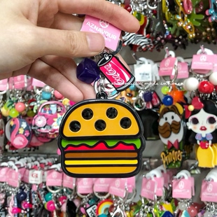 韩饰AZ汉堡包挂件钥匙扣可爱卡通包包挂饰
