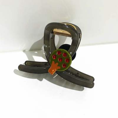 韩饰AZ饰品头饰雅致镶钻可爱果冻色小树交叉抓卡女ZQ0462