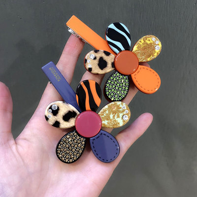 GRAINdeBEAUTE镶钻彩色五瓣花