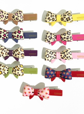 韩国AZNAVOUR饰品头饰雅致素面彩色果实豹纹鸭嘴夹女YZJ0895