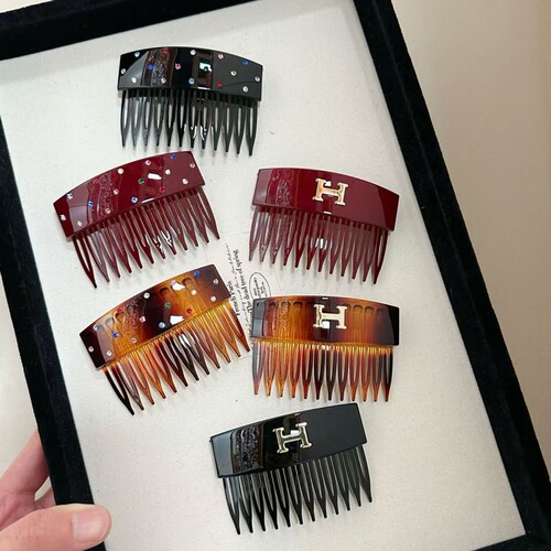 韩国进口闪钻字母H发梳