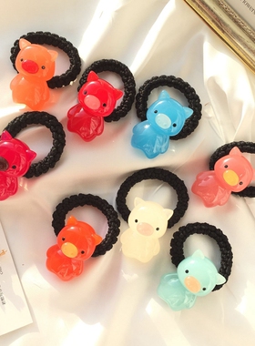 韩饰AZ饰品发饰雅致头绳素面果冻色可爱小熊皮筋发圈FQ1028