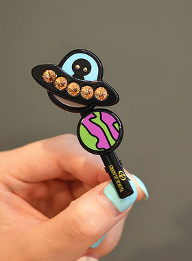 韩饰GrainDeBeaute发夹边夹发饰女刘海鸭嘴夹星球YZJ0700