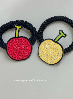 韩饰AZ饰品头饰雅致镶钻甜美樱桃发圈皮筋大FQ1353