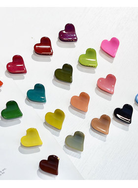 韩饰AZ饰品头饰雅致素面炫彩爱心桃心发夹抓卡女ZQ0131