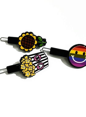 韩饰AZ饰品头饰雅致素面彩色几何形向日葵边卡扣卡BQ1601