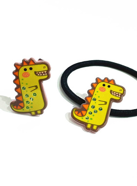 韩饰AZ饰品头饰雅致锆石头绳可爱彩色小恐龙发圈皮筋FQ1356