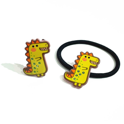 韩饰AZ饰品头饰雅致锆石头绳可爱彩色小恐龙发圈皮筋FQ1356