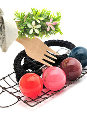 韩饰AZ饰品头饰雅致素面皮筋炫彩圆球马尾辫发圈FQ0323