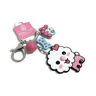 韩饰AZ饰品挂件镶钻可爱桃心小狗钥匙扣包挂女YSK0337