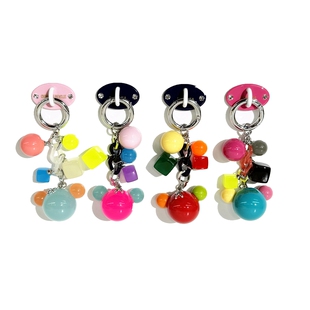 韩饰AZ饰品挂件素面圆球方块米奇手机贴挂链女SJT0099