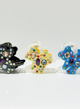 韩饰AZ饰品头饰可爱钻熊发抓抓卡