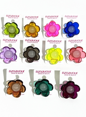 韩饰AZ饰品胸饰彩色雅致素面半球透明色五瓣花胸针女XZ0189