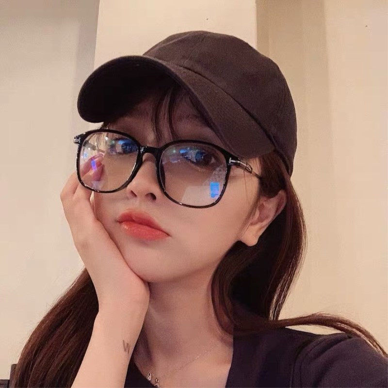 黑色粗边眼镜框架女网红款韩版潮男素颜装饰大框近视眼睛圆脸中性