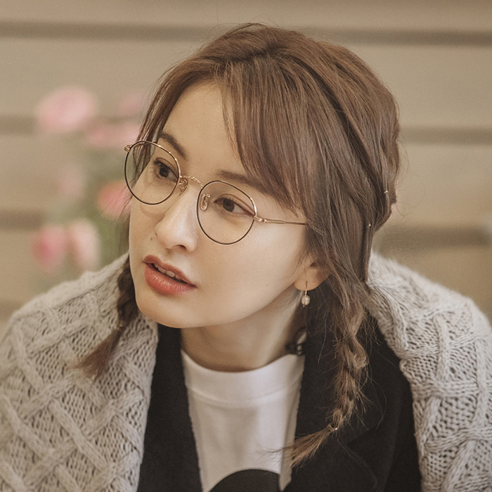 jennie吴昕眼镜框可配男女金色