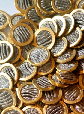 适配穆格MOOG伺服阀专用过滤网黄铜包边折叠波页滤芯圆形纽扣滤片