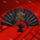 纯手工 双面10寸檀木折扇新春年货道家钛合金扇子定制 雷祖法扇