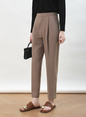 Mooelpom2026春季新款修身九分西裤宽松垂感抗皱通勤显瘦休闲裤女