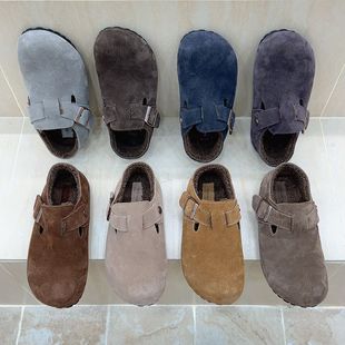 十三行女鞋 实拍加绒内增高2.5CM秋冬保暖软底防滑真皮加绒勃肯鞋