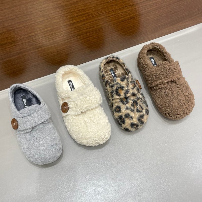 十三行女鞋实拍加绒内增高豹纹毛毛鞋秋冬百搭棉鞋灰色勃肯乐福鞋,女鞋,勃肯鞋/软木鞋,淘宝优惠券,粉丝福利购,淘宝优惠卷
