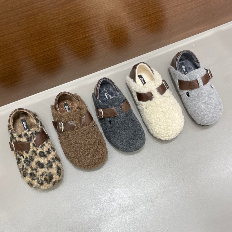 十三行女鞋实拍加绒秋冬季时尚厚底圆头勃肯鞋女外穿皮带扣毛毛鞋,女鞋,勃肯鞋/软木鞋,淘宝优惠券,粉丝福利购,淘宝优惠卷