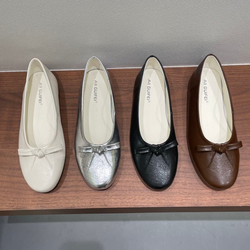 十三行女鞋实拍法式圆头蝴蝶结芭蕾舞鞋女一脚蹬平底玛丽珍单鞋女,女鞋,浅口单鞋,淘宝优惠券,粉丝福利购,淘宝优惠卷