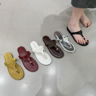十三行女鞋实拍复古风人字平底凉鞋外穿夏显瘦舒服休闲懒人半拖鞋