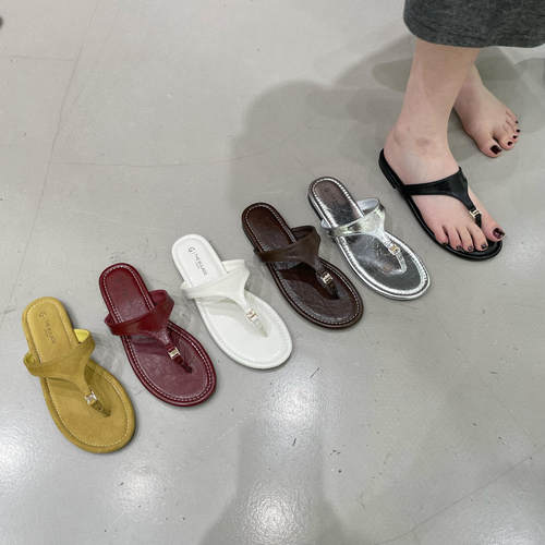 十三行女鞋实拍复古风人字平底凉鞋外穿夏显瘦舒服休闲懒人半拖鞋