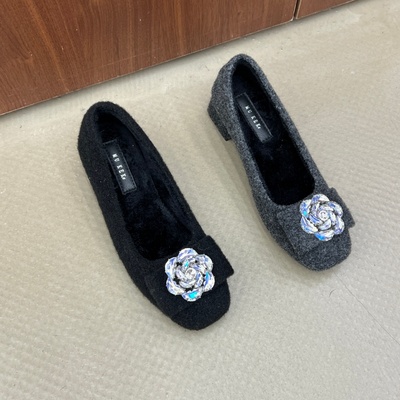 十三行女鞋实拍加绒内增高玛丽珍外穿法式灰色呢子厚底加绒棉鞋女